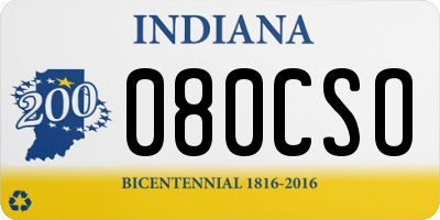 IN license plate 080CSO