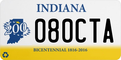 IN license plate 080CTA