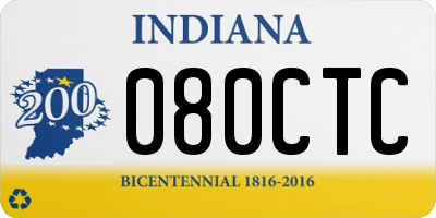 IN license plate 080CTC