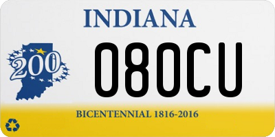 IN license plate 080CU