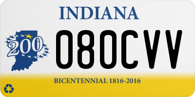 IN license plate 080CVV