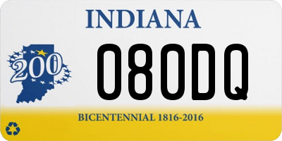 IN license plate 080DQ