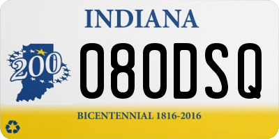 IN license plate 080DSQ