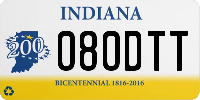 IN license plate 080DTT