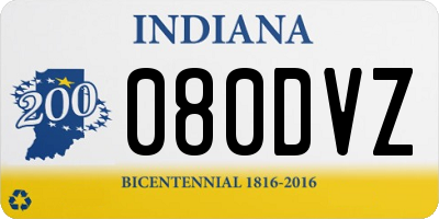 IN license plate 080DVZ