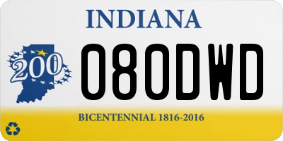 IN license plate 080DWD