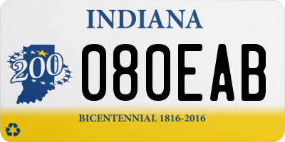 IN license plate 080EAB