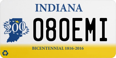 IN license plate 080EMI