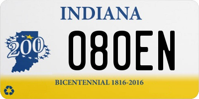 IN license plate 080EN