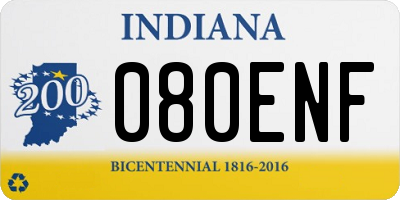 IN license plate 080ENF