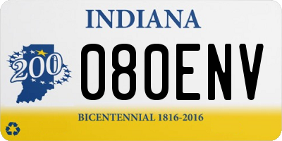 IN license plate 080ENV