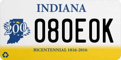 IN license plate 080EOK