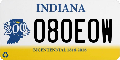 IN license plate 080EOW