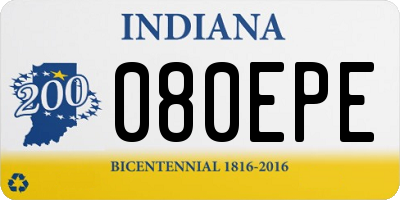 IN license plate 080EPE