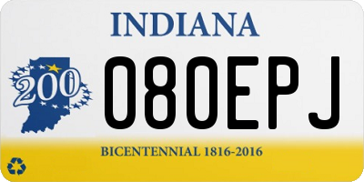 IN license plate 080EPJ