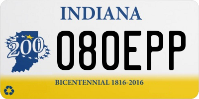 IN license plate 080EPP