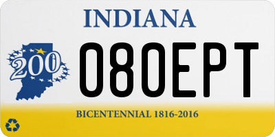 IN license plate 080EPT