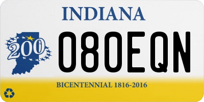 IN license plate 080EQN