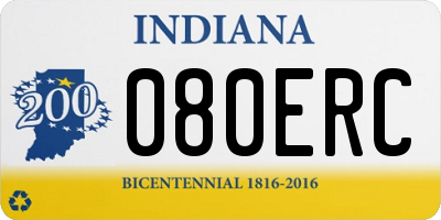 IN license plate 080ERC