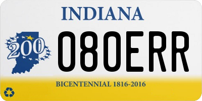 IN license plate 080ERR