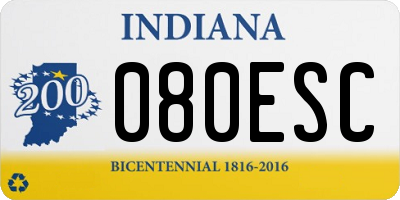 IN license plate 080ESC