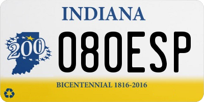 IN license plate 080ESP