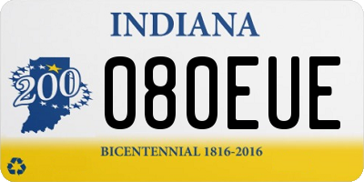IN license plate 080EUE