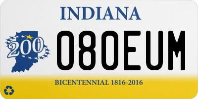 IN license plate 080EUM