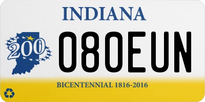 IN license plate 080EUN