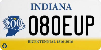 IN license plate 080EUP