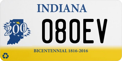 IN license plate 080EV