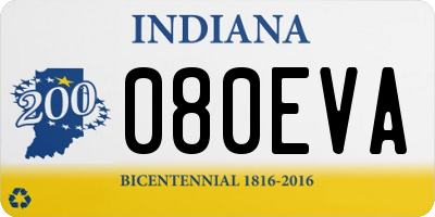 IN license plate 080EVA