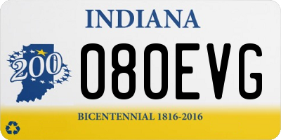 IN license plate 080EVG