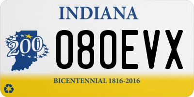 IN license plate 080EVX