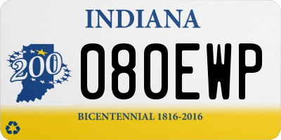 IN license plate 080EWP