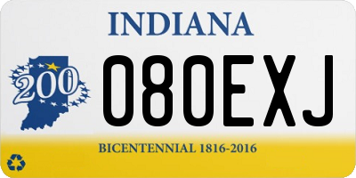 IN license plate 080EXJ