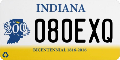 IN license plate 080EXQ