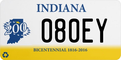 IN license plate 080EY