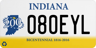 IN license plate 080EYL