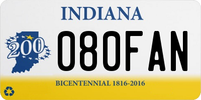 IN license plate 080FAN