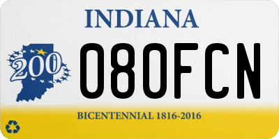 IN license plate 080FCN