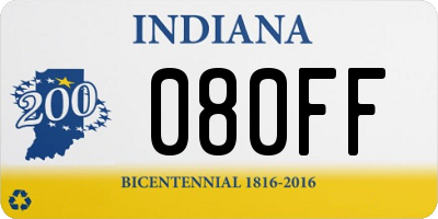 IN license plate 080FF