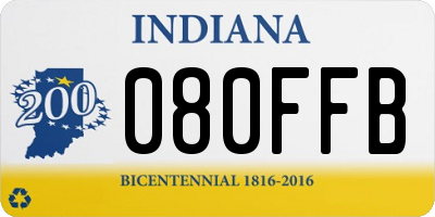 IN license plate 080FFB