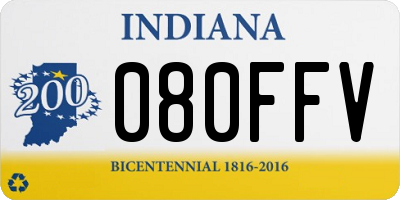 IN license plate 080FFV