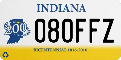 IN license plate 080FFZ