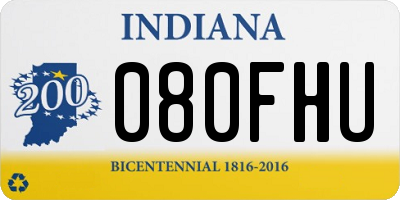 IN license plate 080FHU
