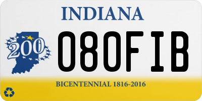 IN license plate 080FIB