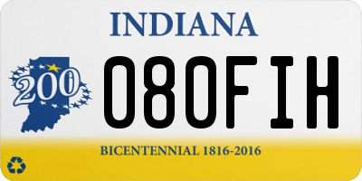 IN license plate 080FIH