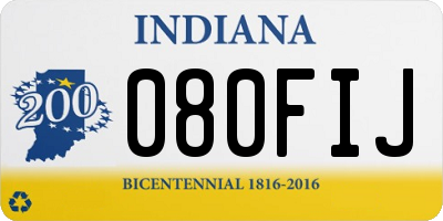 IN license plate 080FIJ