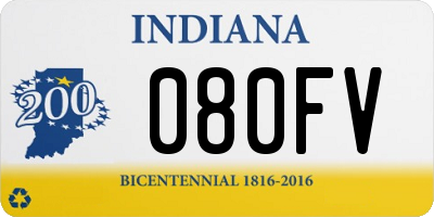 IN license plate 080FV